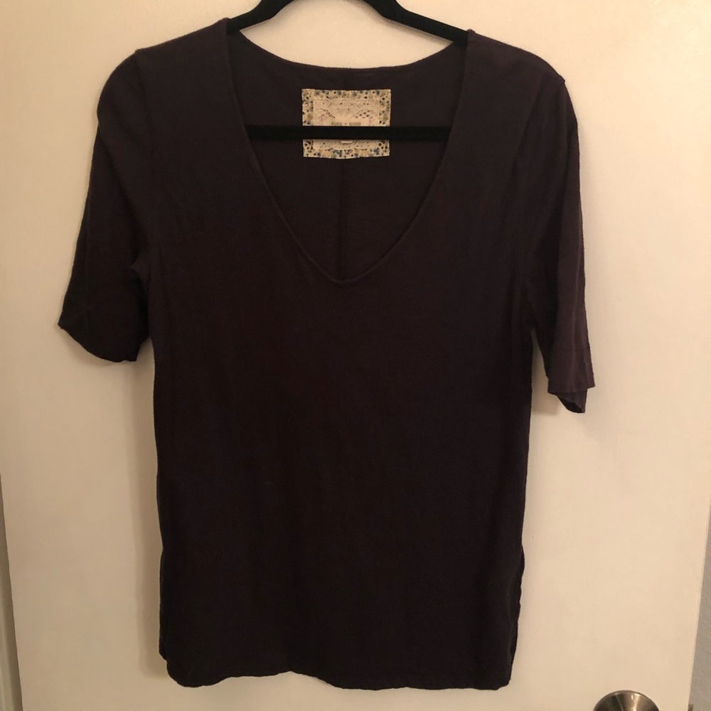 burgundy short sleeve shirt